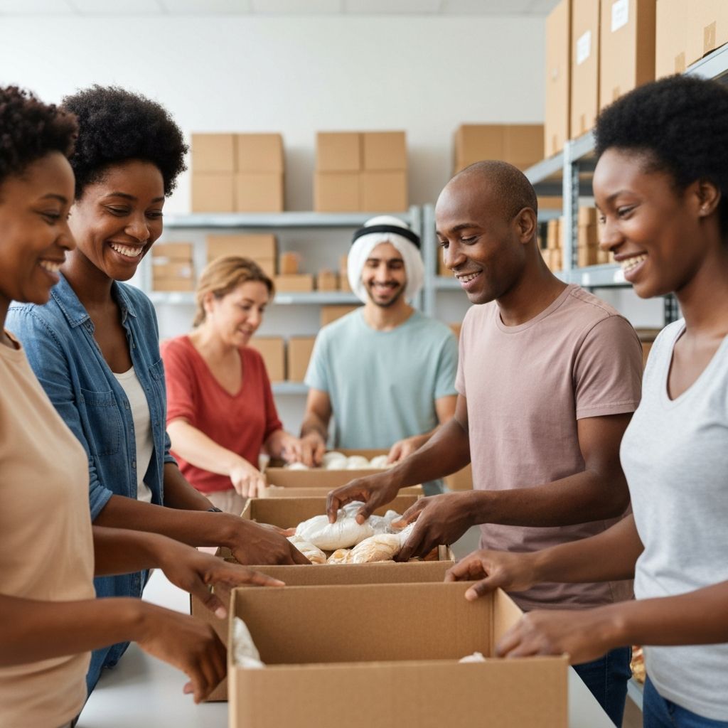 Équipe de bénévoles diversifiée aidant la communauté